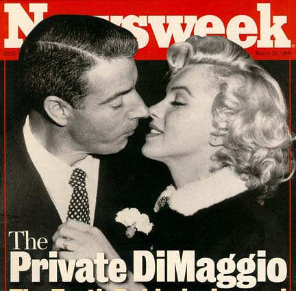 Joe DiMaggio and Marilyn Monroe wedding on the cover of Newsweek